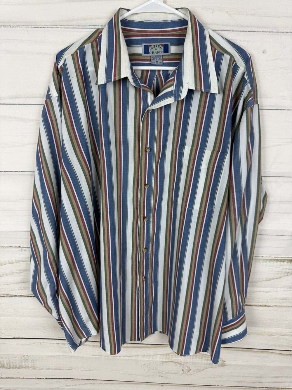 Sutter & Grant Men's Multi-Color Striped Long Sleeve Button Down Shirt Size 3X